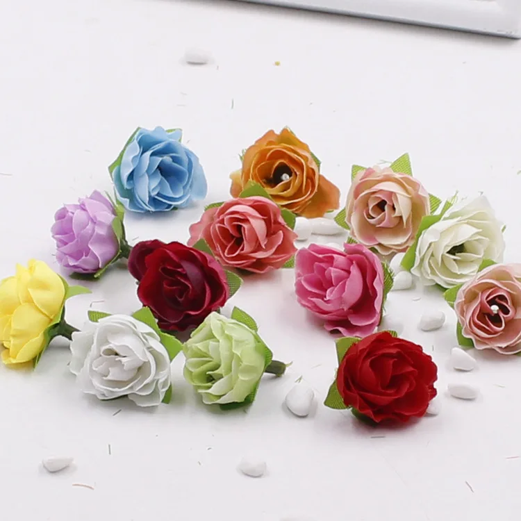 LOT 10PCS 2.5cm Tea Bud Artificial Mini Roses Flower Heads DIY Crafts Handmade Material Wedding Gift Box Candy Chocolate Decor | Дом и сад