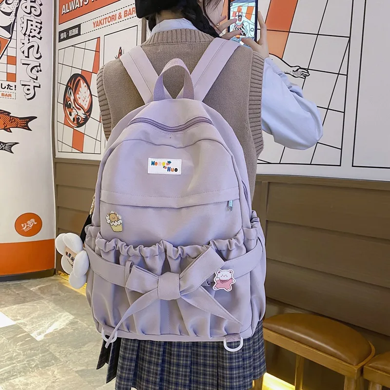 

Women Backpack for Girls College Student Middle School Bags Teenagers Nylon Leisure Campus Japanese Korean Bagpack