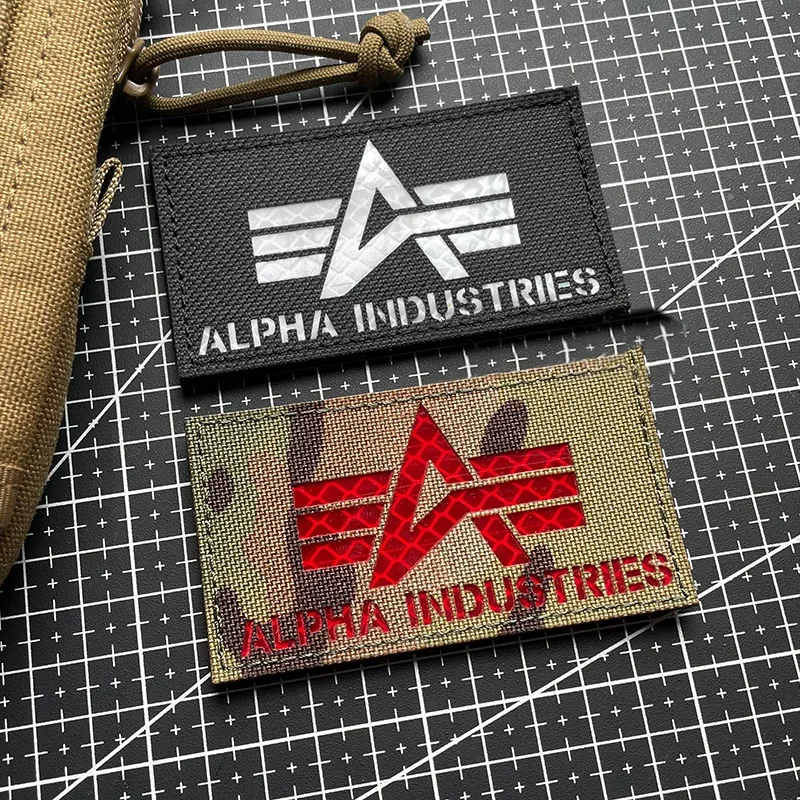 

ALPHA INDUSTRIES Armband Reflective Hook&Loop Morale Badge Military Patches Backpack Sticker Tactical Accessory Emblem