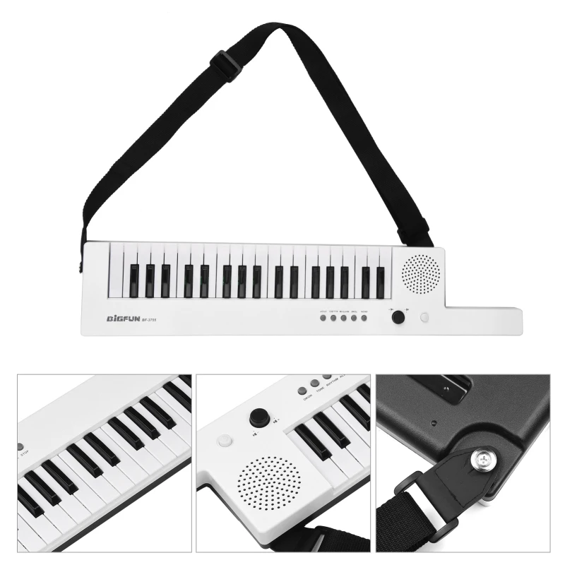 Guitar Electronic Piano with Mini Keyboard 37-Key Electronic Keyboard Piano Rechargeable Children's