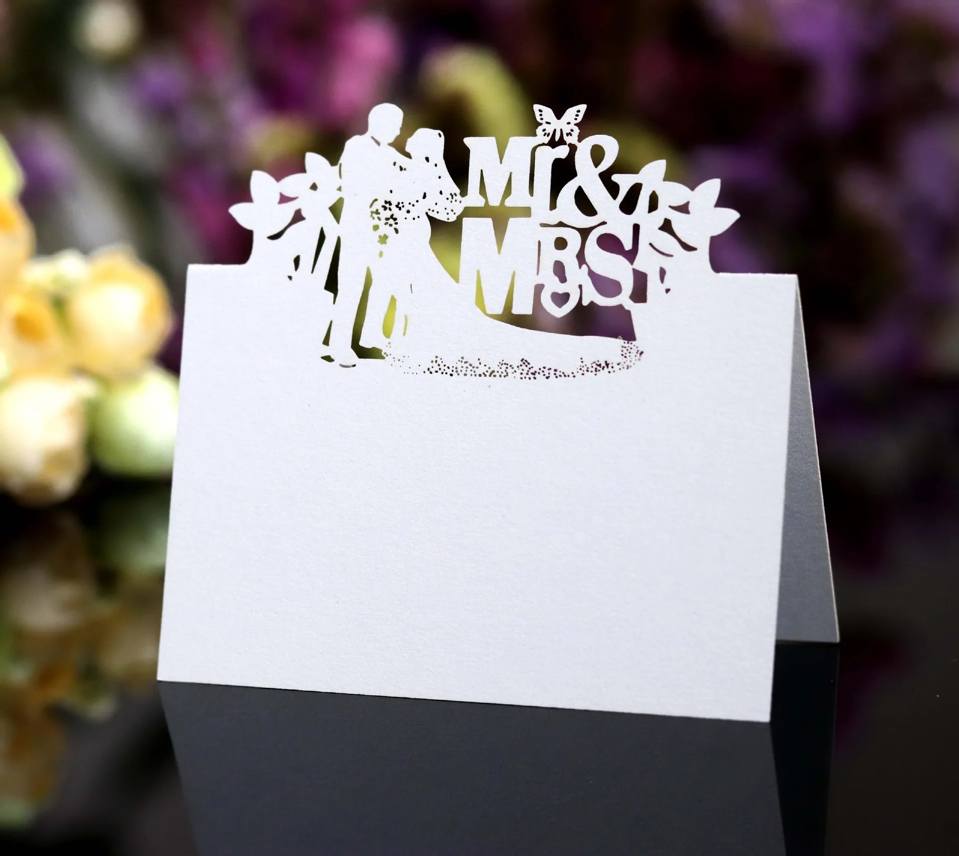 Wedding Table Card Paper Laser Cut Heart Shape Table Name Card Place Wedding Party Decoration Favor Seat 10/20/30Pcs