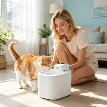 Automatic Dog Water Fountain Dispenser Large Capacity Quiet Indoor Pet Drinking Mute Waterer Cats Water Fountain with Motion 1