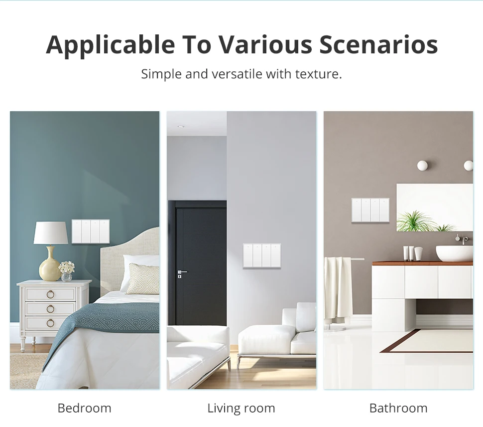 Zigbee Wall Light Switch with Neutral No Neutral 1 2 3 4 6 Gangs Interruptor Wor