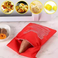 Sac de pommes de terre au micro-ondes réutilisable Express sac de cuiseur de pommes de terre au four pommes de terre parfaites 4 minutes pochette de cuisson rouge 3