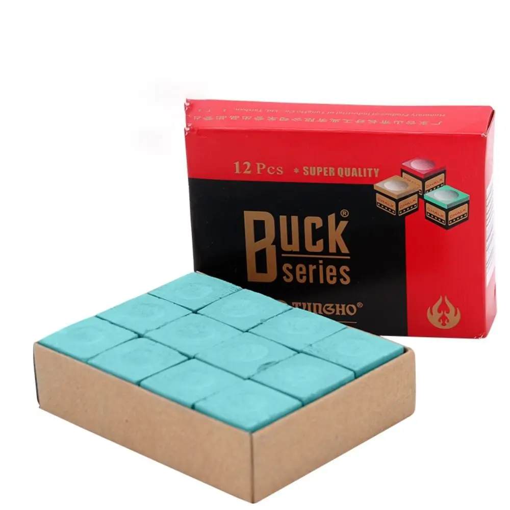 12PCS Billiards Cue Chalks Billiards Accessories Anti Slip Wear-resistant Durable Portable Light Professional Snooker Chalk