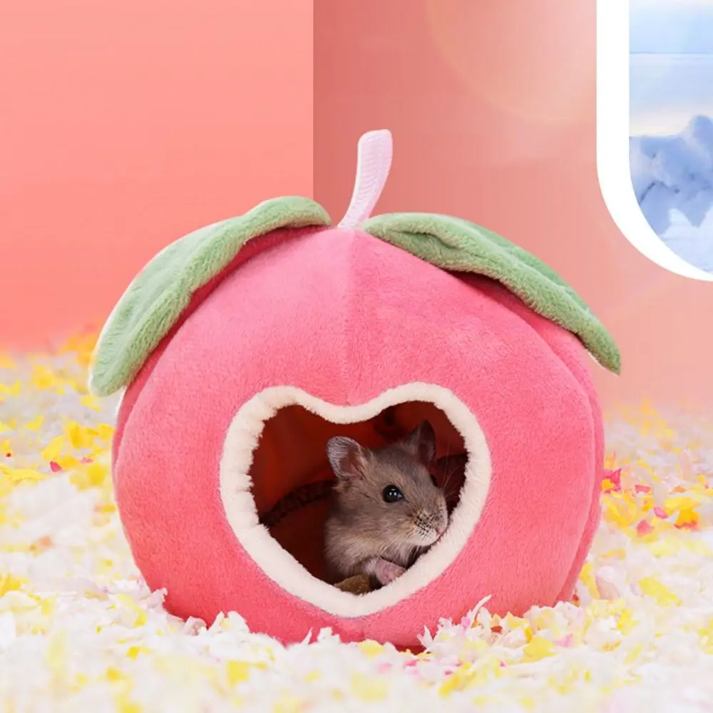 Image showcasing Pet Hanging Cage Cute Hanging Hamster Hammock Cartoon Fruit Shape Plush ...