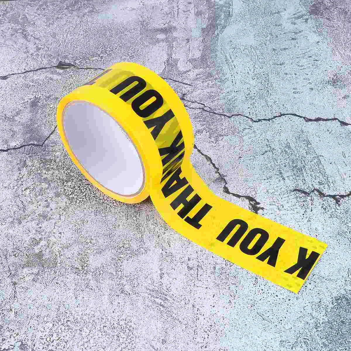 

1 Roll THANK YOU Safety Tape Safe Self Adhesive Sticker Warning Tape Masking Tape for Walls Floors Pipes (Yellow)