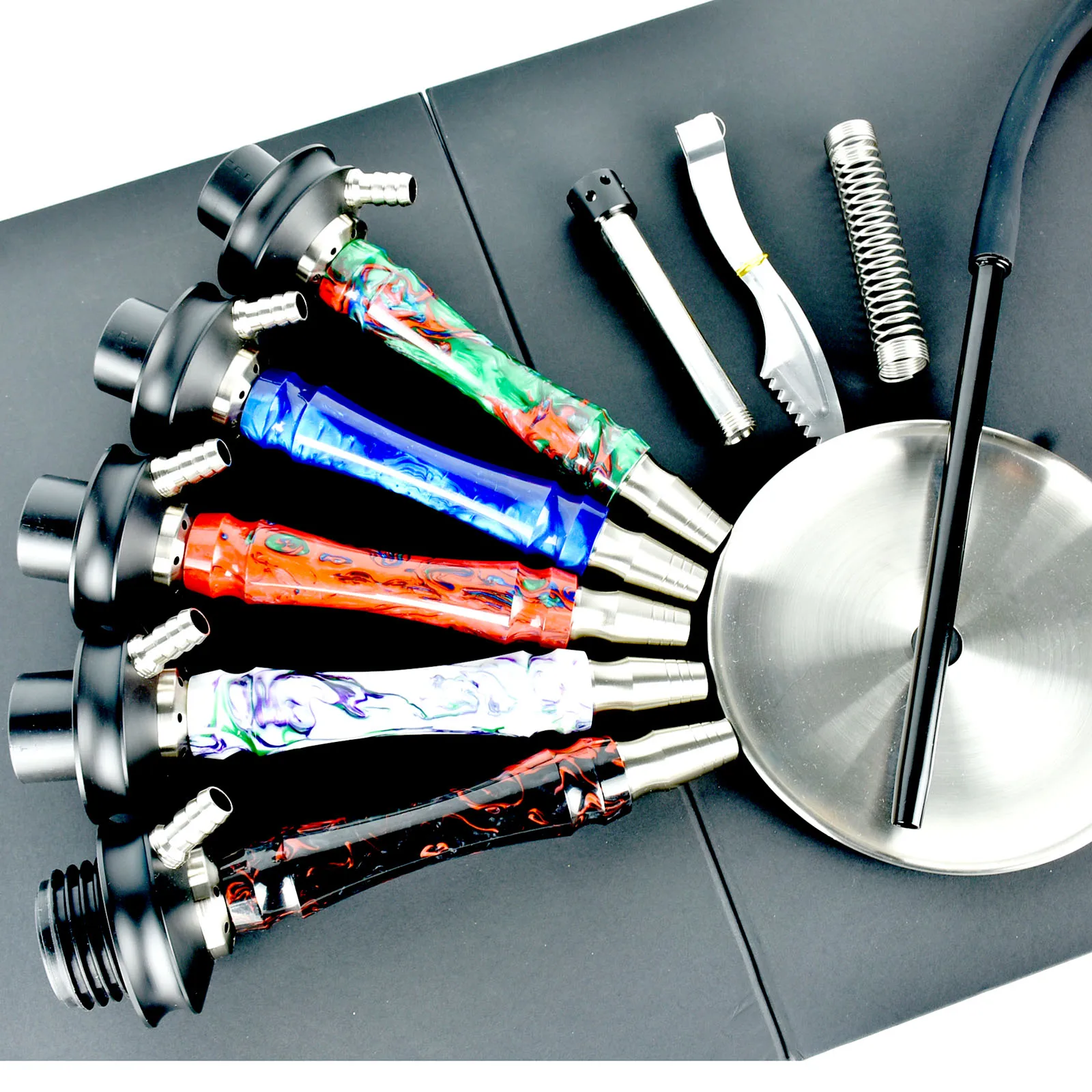 Aluminum Hookah Set with Silicone Hose and Metal Tray Bongs in Australian