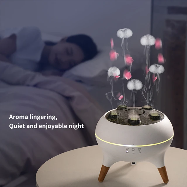 Dynamic Jellyfish Essential Oil Diffuser Flame Humidifier Aroma Diffuser with Timer USB Fine Mist Humidifier Gradient Color Lamp 5