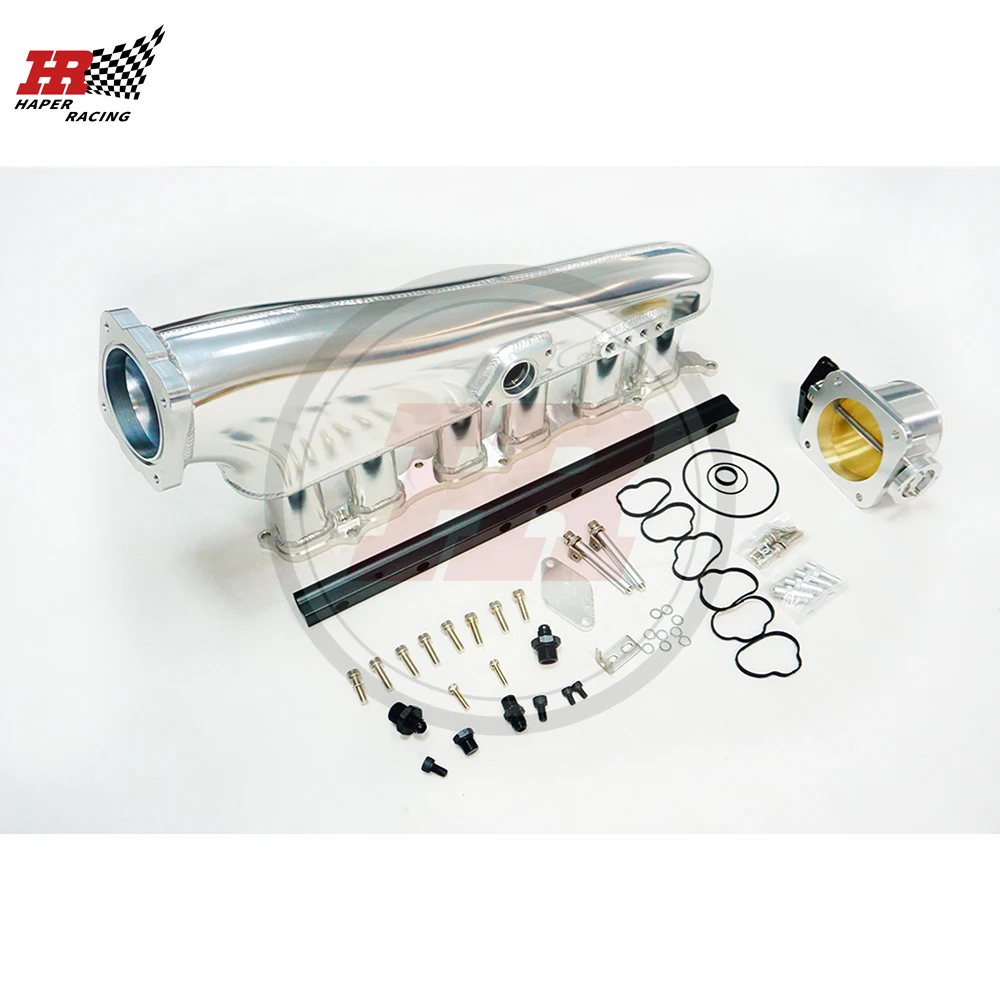 HP 레이싱 알루미늄 흡기 매니폴드 세트, 2JZ-GTE 2JZGTE 및 90mm 스로틀 바디, 연료 레일 키트