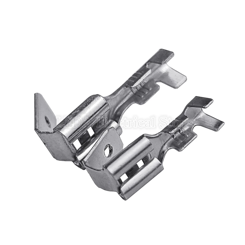 Terminal Block 6.3mm 4.8mm Anti-back Strap Self-locking Plug Spring Cold-Pressed Terminal Block Wire Copper Joint DJ6212-4.8B DJ6212-6.3B
