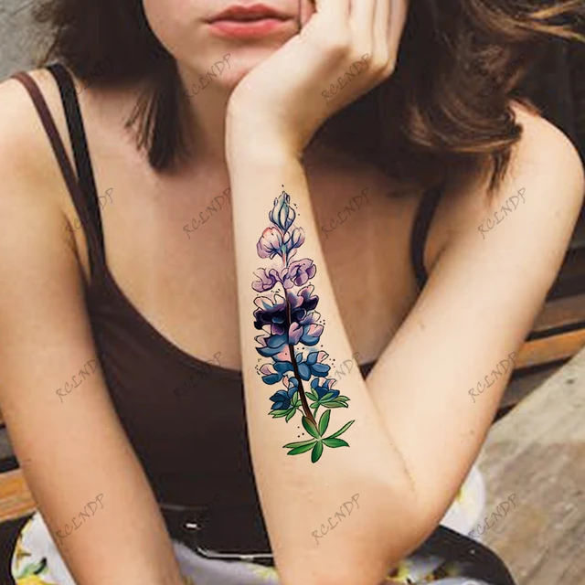 Beautiful large vintage floral temporary tattoo