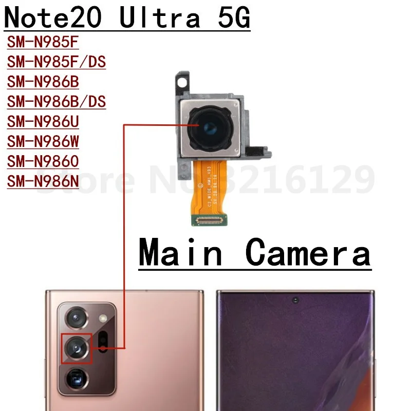 Full Set Main Back And Front Facing Periscope + Wide Camera Flex Cable For Samsung Galaxy Note 20 Note20 Ultra 5G