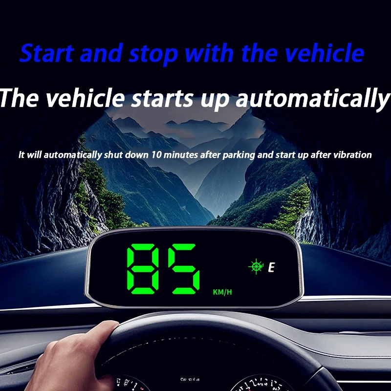 Solar Hud Head-up Display Overspeed Alarm Automatic Switch Car Speedometer No Ne
