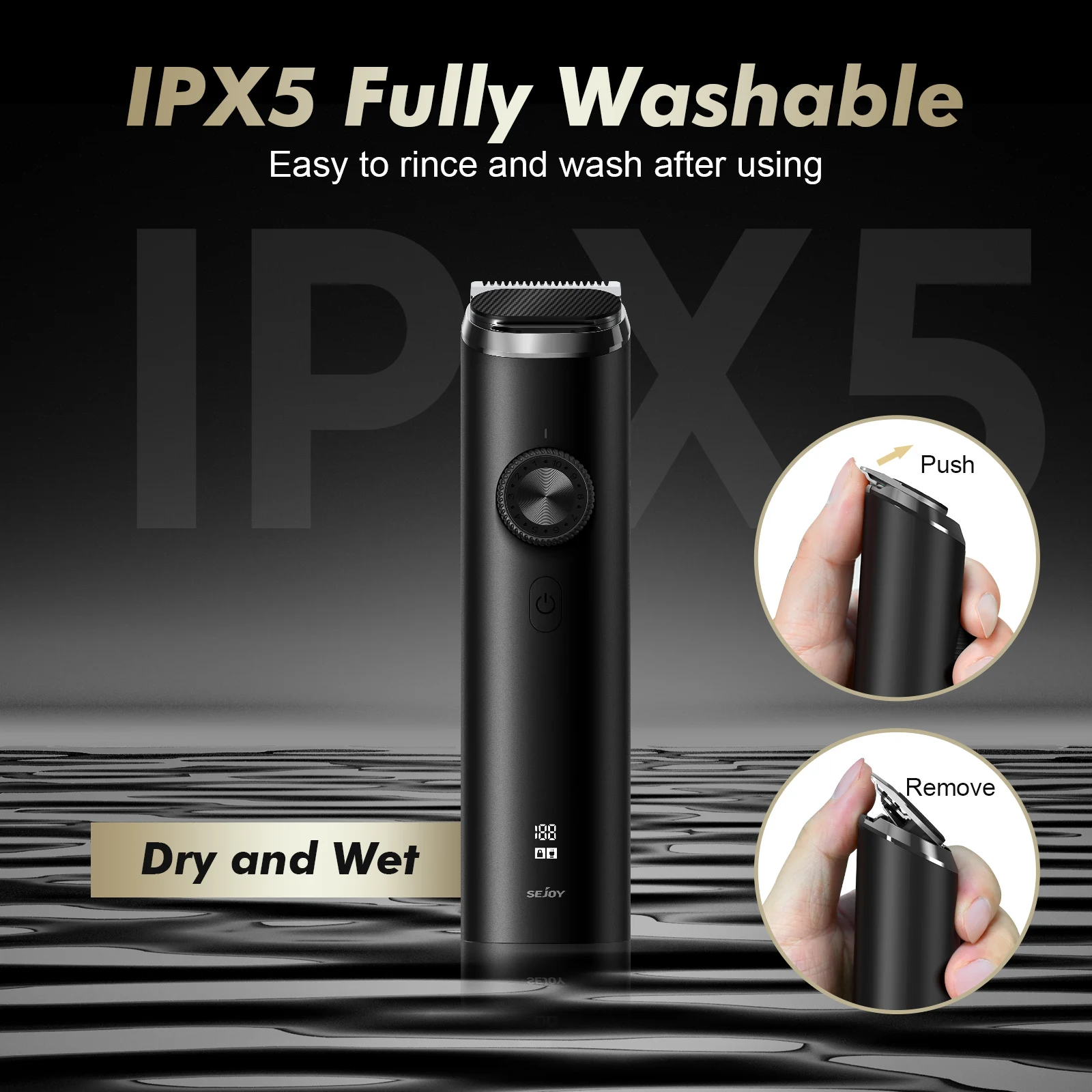 SEJOY 3 In 1 Face Clean Electric Hair Cutting Machine Men Hair Clipper Trimmer Men Cutting Beard Cordless Barber Machine 2