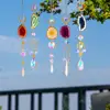 45cm Sun Catcher Natural Stones Agate Crystal Wind Chime Rainbow Making Diamond Prisms Pendant Dream Catcher Hanging Garden Deco 5