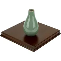 1pcs Coconut Brown Square Wood Stand Base 6.79x6.79x0.7 Wood Base with Ogee Edge Wood Display Base for Gemstone and Jewellery 1