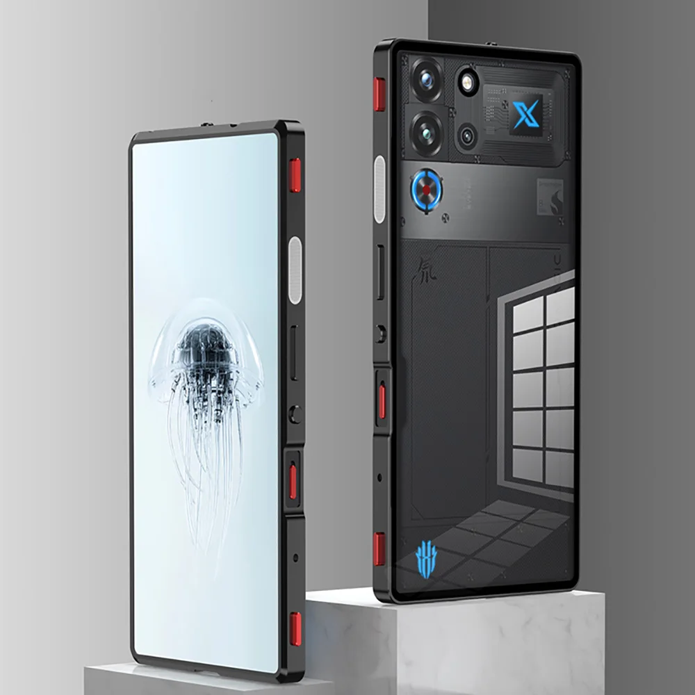 Luxury Aluminum Alloy Frame Metal Bumper Case with Clear Tempered Glass Back