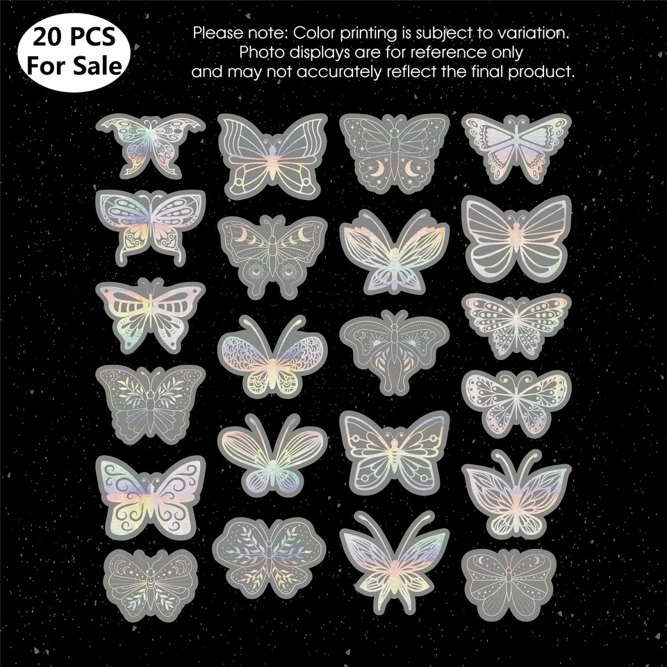 バタフライステッカー　　20枚 ステッカー バタフライ 蝶 左右セット カッティングステッカー : VAUNT