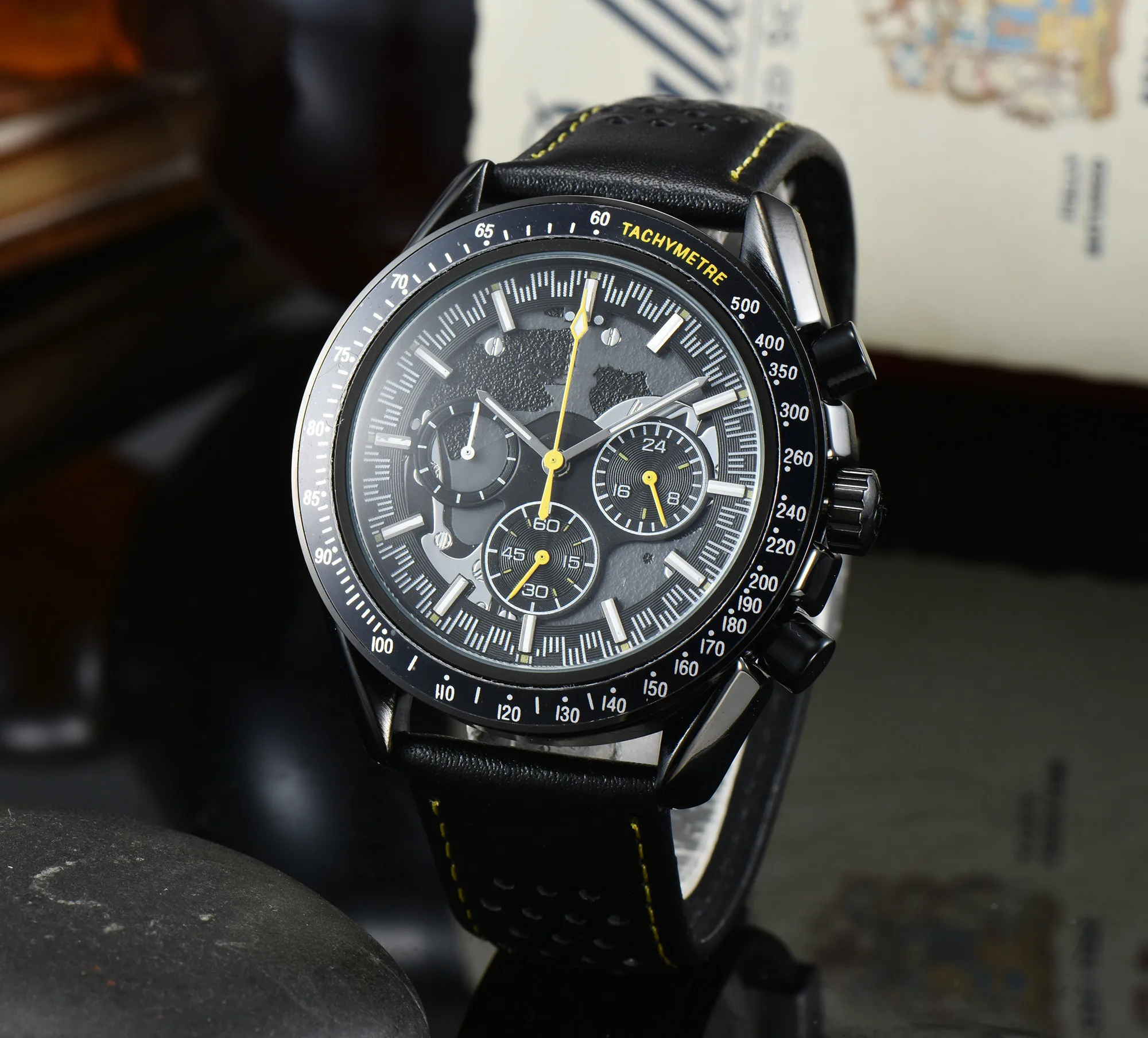 Hot Brand New Fashion Style Luxury Sport Quartz Business Watch Leather Man Calendar Round Wristwatch Date Og Models