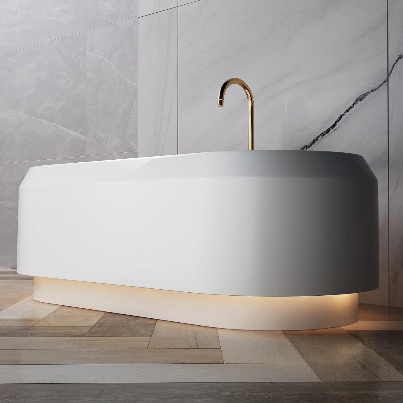 Free Standing Bathtub Hotel Bathroom Indoor Solid Surface Oval Adult Acrylic Free Standing Soaking Bath Tub Stone Bathtub Marbl