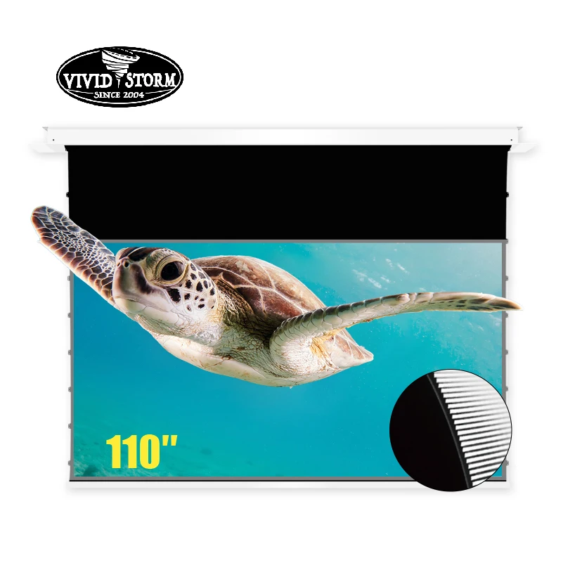 Vividstorm Pro 110 Pollici Phantom Incasso A Soffitto Schermo A Discesa 4K/Hd Tensione Motorizzata Ust Alr Schermi Di Proiezione