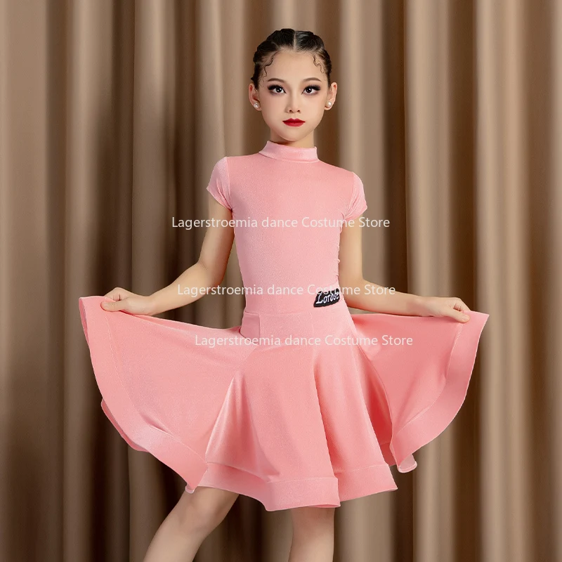 Child Ballroom Dance Competition Dresses Girls Velvet Salsa Tango Samba Rumba Dance Latin Dress Kids Clothes Performances