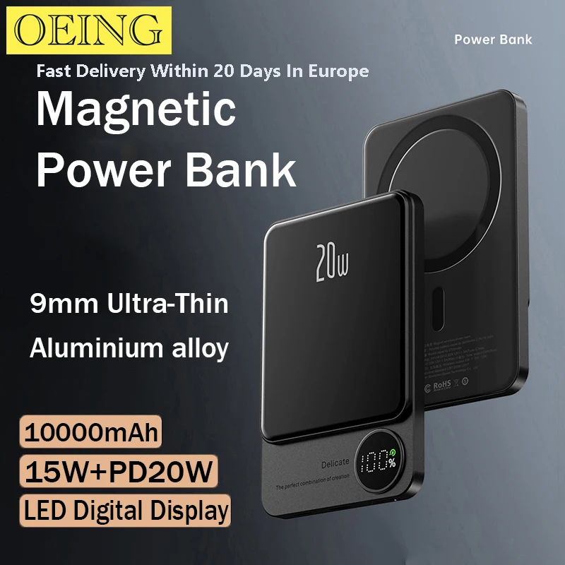 

Magnetic Wireless Power Bank Fast Charger for iPhone 12 13 14 14Pro Max 14Plus 15W 10000mAh New External Auxiliary Battery Pack