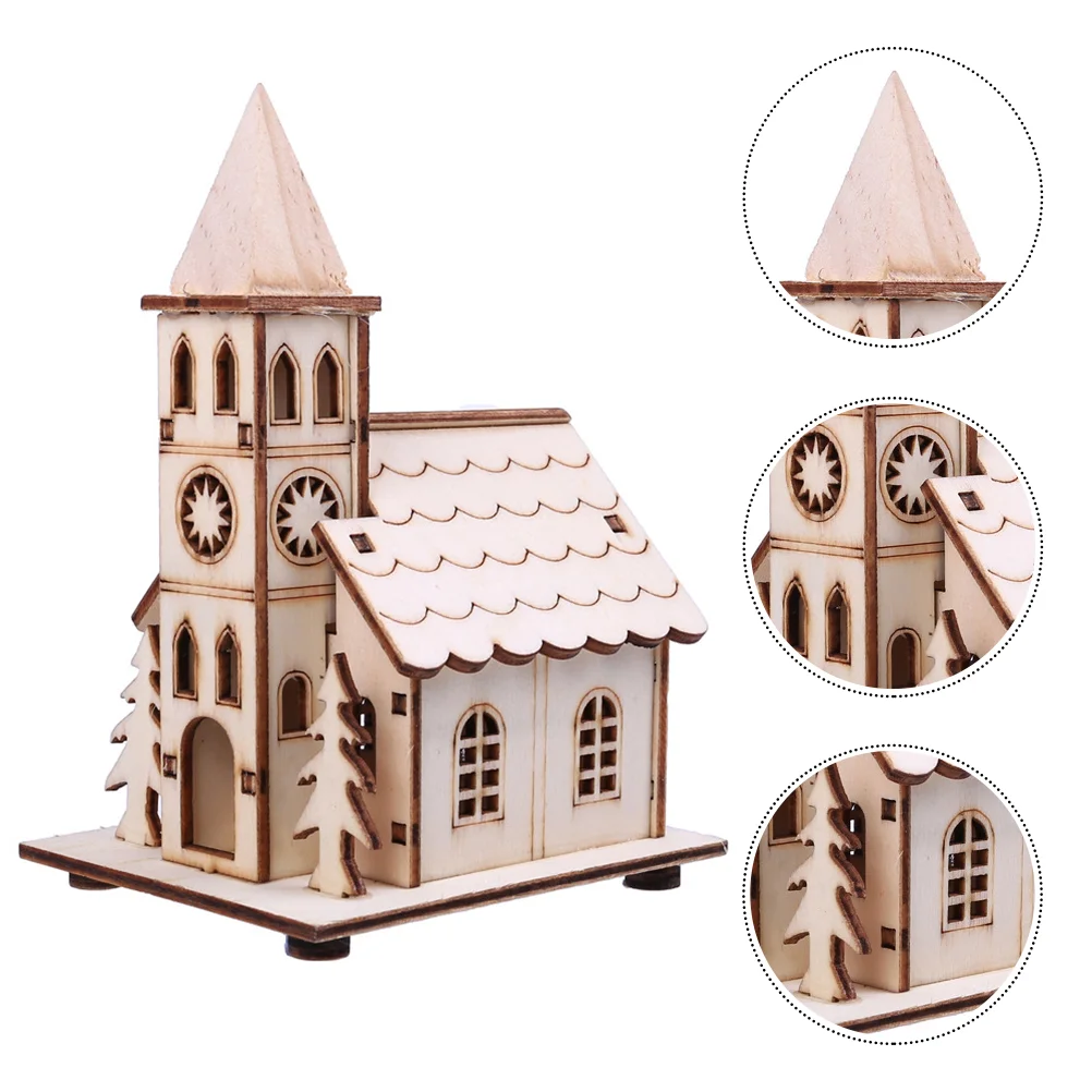

Household Glow Cabin Christmas Tree Decorations Gingerbread Wood Wooden Adornment