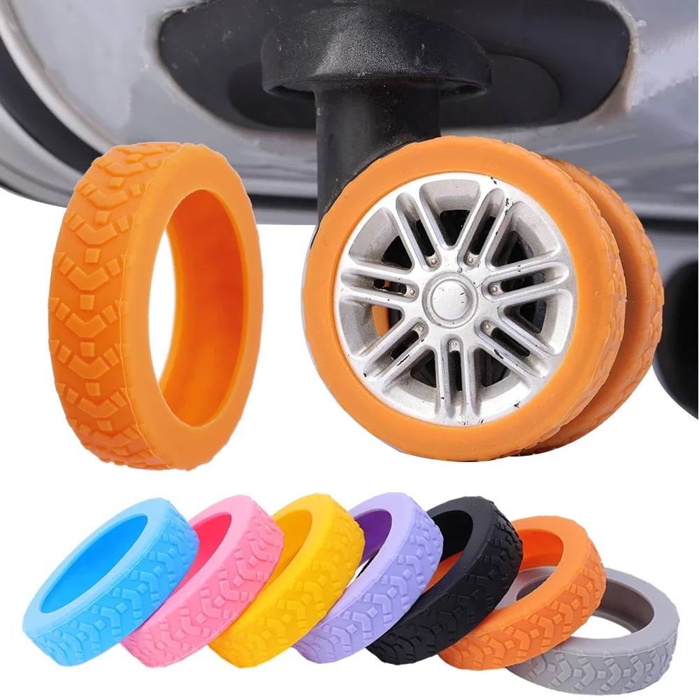 2/8pcs Vastagodik Szövés szilikon wheels Hátvéd számára Poggyász Lejjebb szállít Ribillió utazási Poggyász wheels fedezze Poggyász kiegészítők