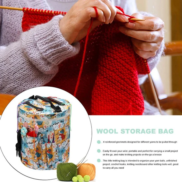 Knitting Bag with Handle Accessories Crafts Storage Knitting