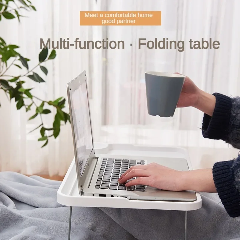 Laptop Bed Table Portable Folding with Cup Holder for Student Dormitory Stable Bed Tray Desk for Sofa laptop stand