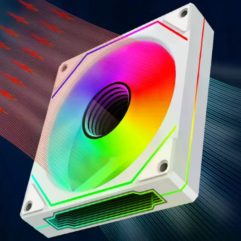 12cm ARGB 4핀 컴퓨터 케이스 팬 저소음 냉각 12V 대용량 풍량 800-1600RPM 데스크탑 게이밍 PC 조립용