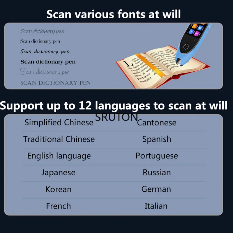Original S50 Multifunction Pen Scanner 112 Languages Translation Pen Scanner Instant Text Scanning Reading Translator Device