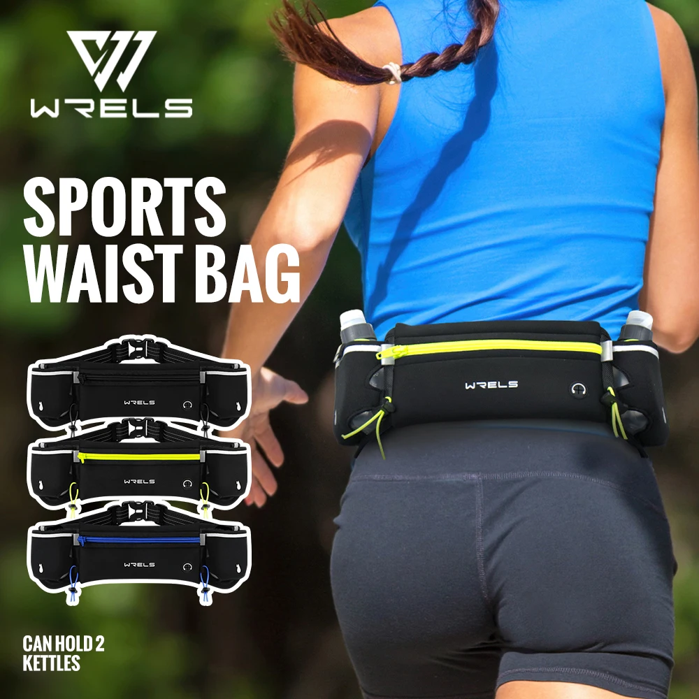 Marathon Trail Running Waist Pack Anti-Slip Dual Pocket Running Hydration Belt Lightweight Reflective Hiking Running Fanny Pack