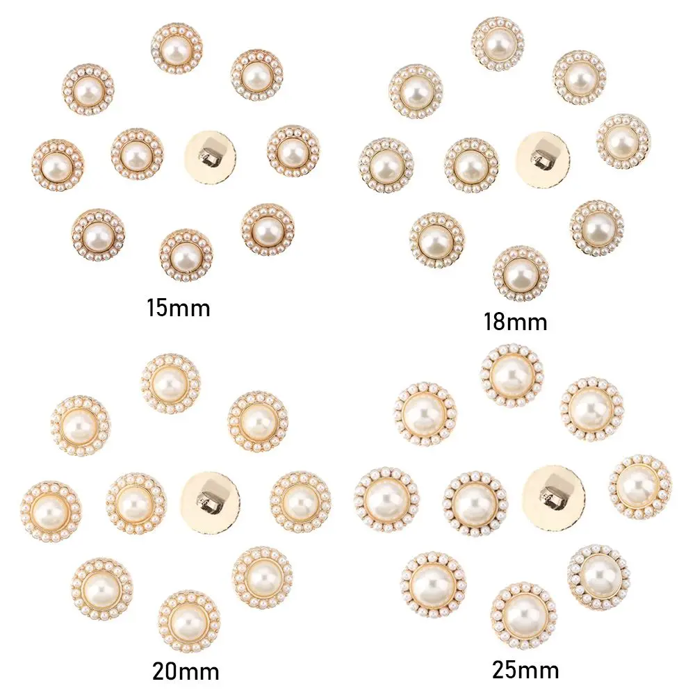 Description Picture 3 of item10Pcs Alloy Shiny Rhinestone Pearl Clothing Buttons DIY Clothing Sewing Button  Handmade Needlework Decorative Sewing Accessorie