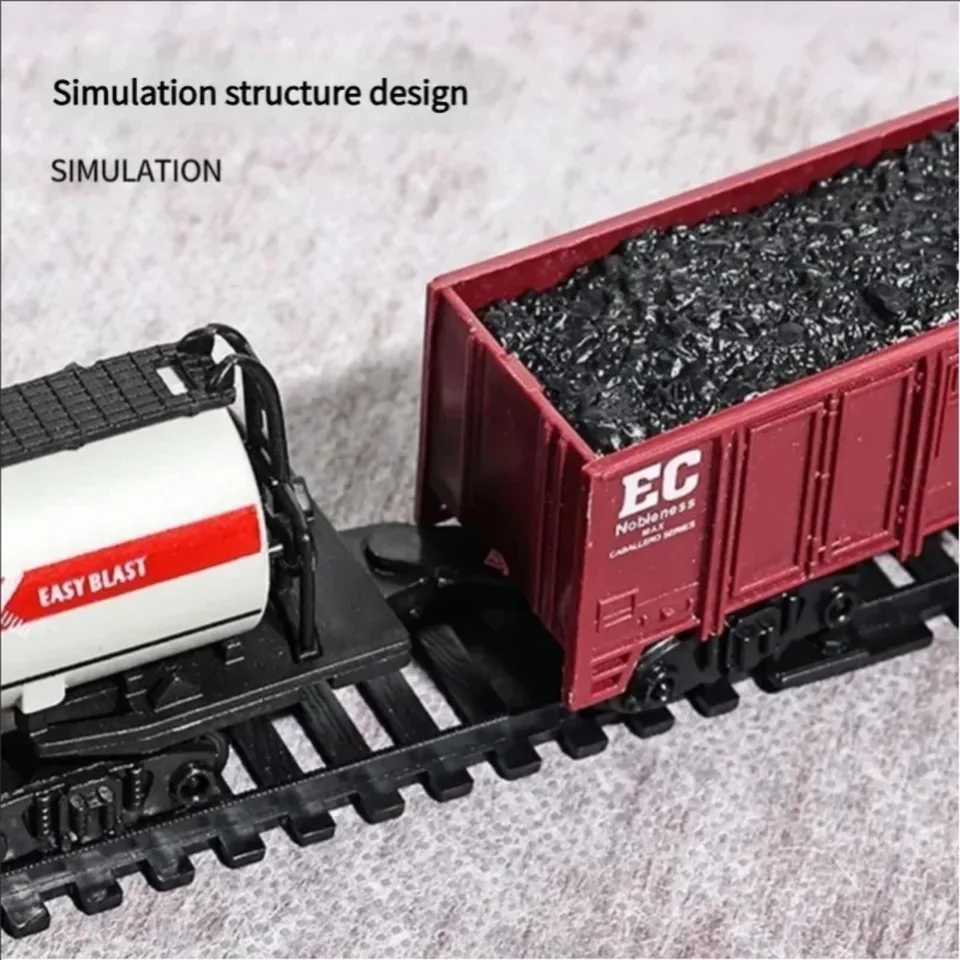 Electric Freight Set With Light-Up Tracks, STEM Railway Toy Kids, Interactive Christmas Train Gift For Boys & Girls_voghion.com