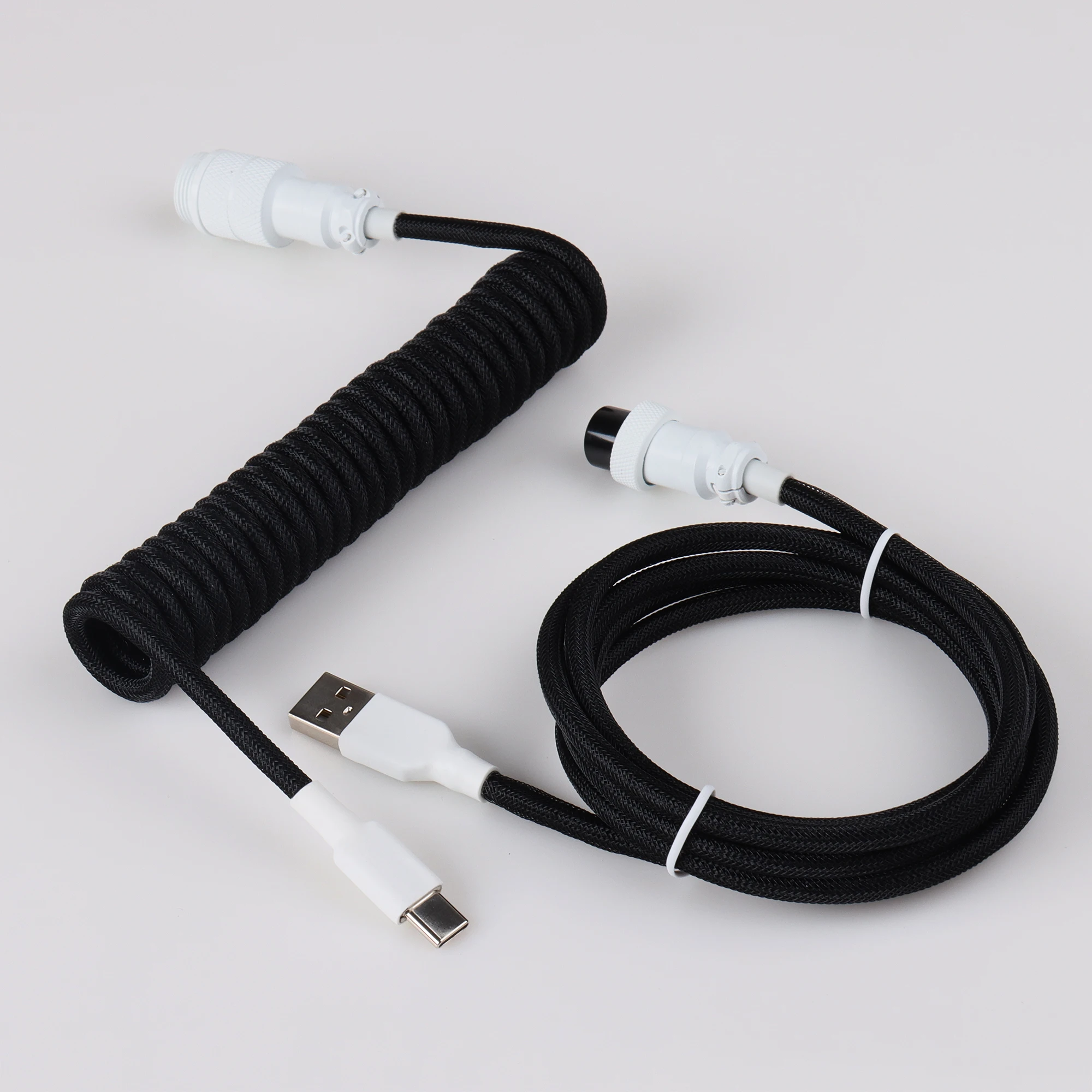 Lano Coiled Mecânica Teclado Cabo de Dados tipo c Cabo Fio Aviator Connector Adequado para Acessório Correspondência 1.5m