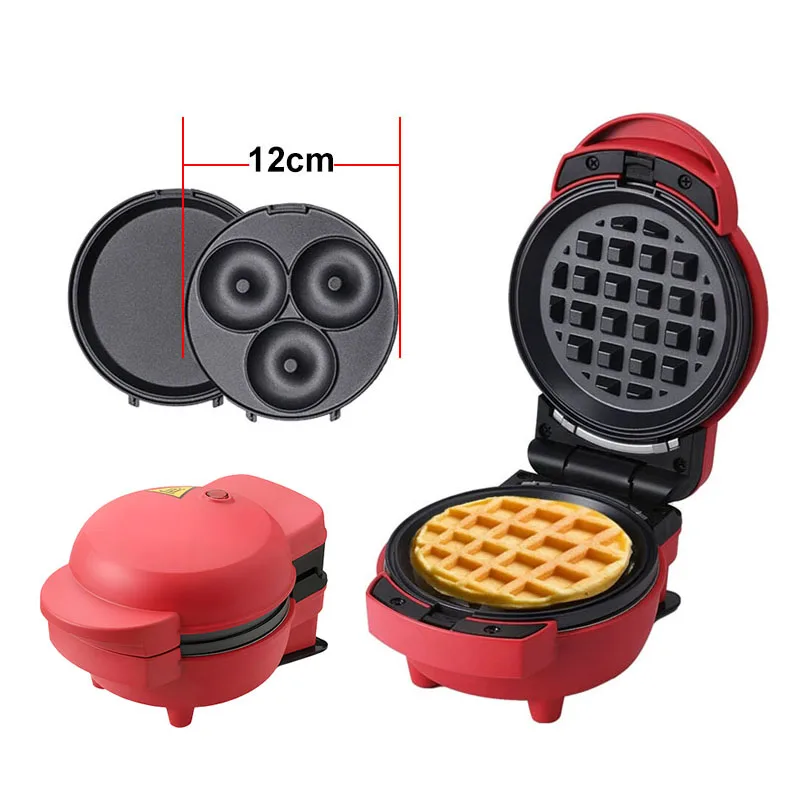 Máquina para hacer gofres multifuncional 3 en 1, abrigo antiadherente, máquina para hornear galletas y pasteles de dibujos animados, máquina para hacer desayuno con calefacción de doble cara, UE y EE. UU.