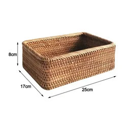Handwoven Rattan Wicker Storage and Picnic Basket (AM)