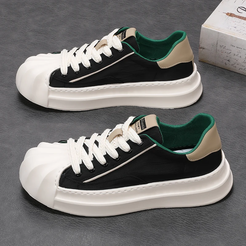 

2023 New Casual Shoes Fashion Shell-shaped Toe Dissolving Shoes Men Korean Style Sneakers Japan Casual Shoes Zapatillas Hombre