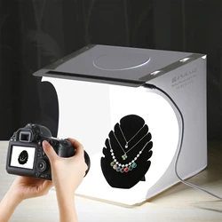 PULUZ 20cm Mini Folding Portable 550LM LED Light Photo Lighting Studio Shooting Tent Box Kit with 6 Colors Backdrops