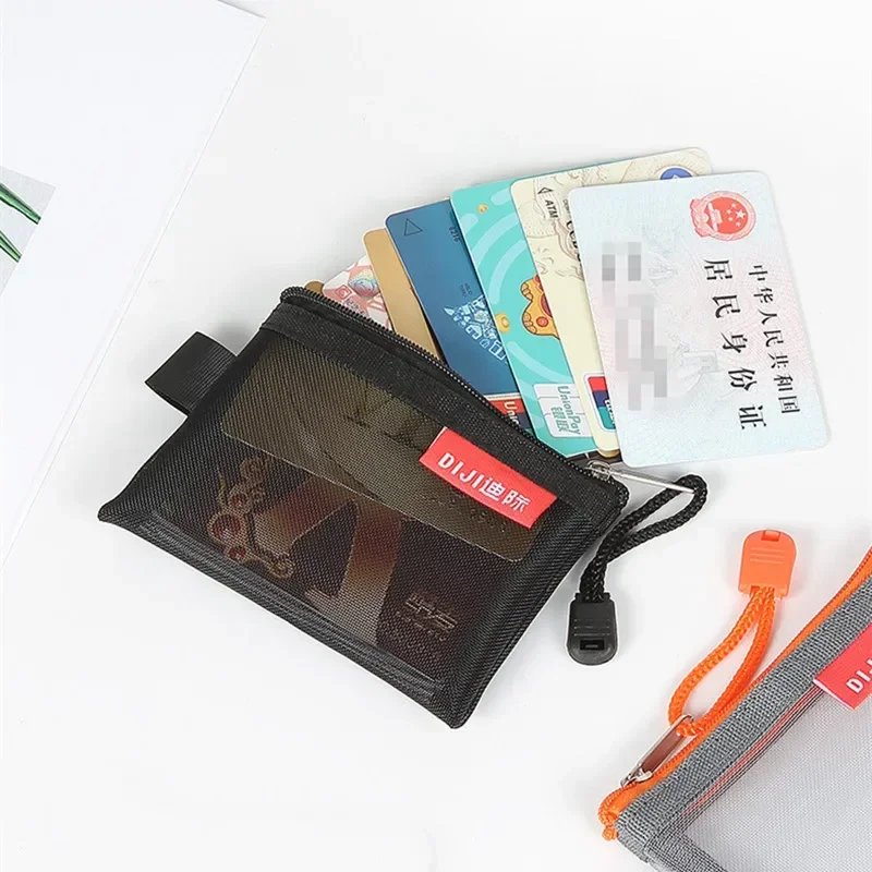 Mini Mesh Coin Bags Money Earphone Data Line Storage Bags Bus ID Credit Card Holder Zipper Pouch Traveling Portable Small