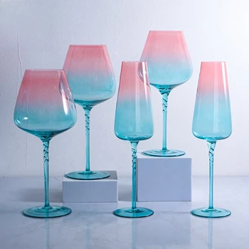 Set of 2 Crystal Sea Moon Wine & Champagne Glasses 3