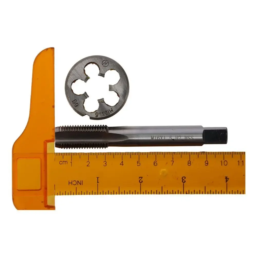 고품질 M16 x 1.5mm 미터법 탭 및 다이 세트 나사 탭 탭 & 다이 키트 기계 (너트 나사 볼트 나사 수리용)