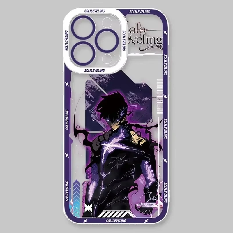 Crystal Clear Protective Phone Case with Solo Leveling Design