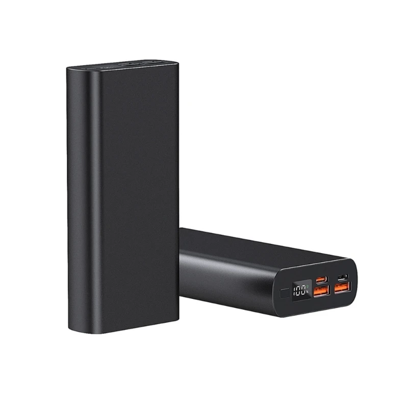 1pc DIY Batery Charging Case Enclosure for 1260110 Polymer Battery PD 22.5W Digital Display Type-C USB1/2 Micro-USB Ports