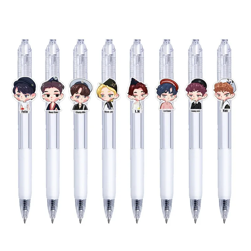 

1pcs Kpop 0.5MM Pen Stray Kids Felix Ballpoint Pen Black Neutral Pen Stationery Bang Chan ChangBin Merch Gift Fans Collection