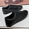 Spring Summer Flat Mens Casual Shoes Soft Pure Black Fashion Male Footwear Cool Young Man Street Style Comfortable 6