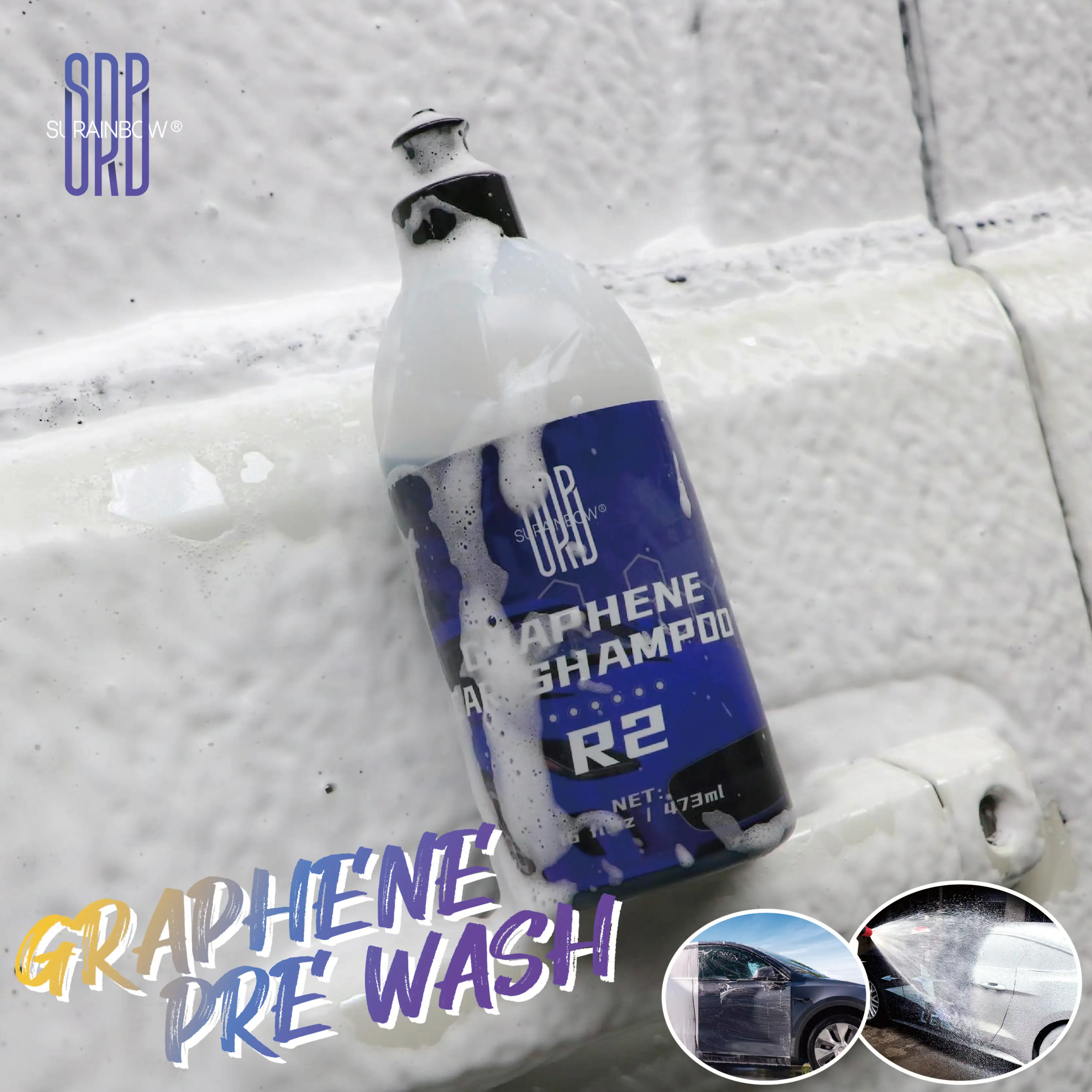 Graphene Car Wash Soap - High Foaming Graphene Infused Car Soap - Ads Hydrophobicity, Powerful Cleaner & Protection,16 oz/473 ml 3